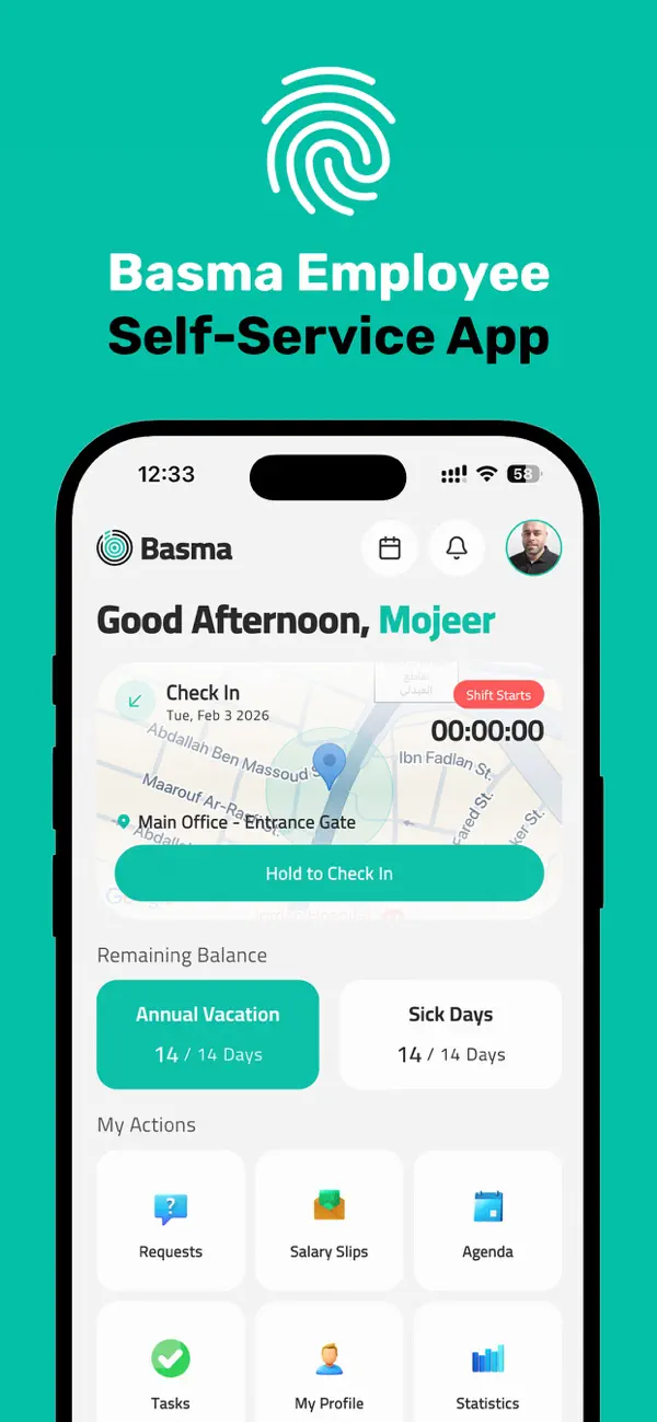 Screenshot #1 pour Basma Time & Attendance