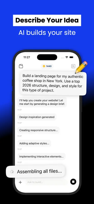 Vibecode AI Website Builder screenshot 1 of 3