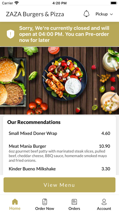 ZAZA Burgers And Pizza Screenshot