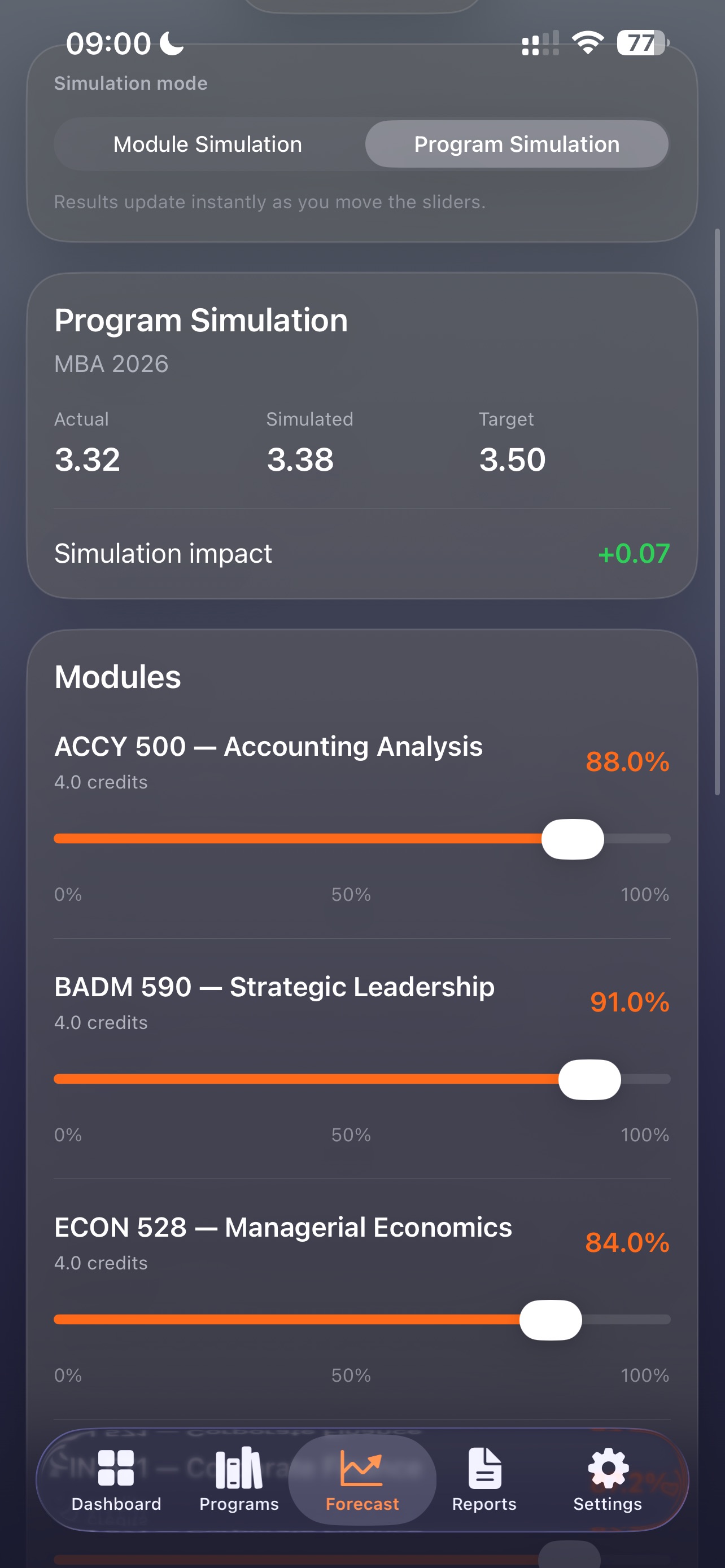 Screenshot 9 of GradeForecast