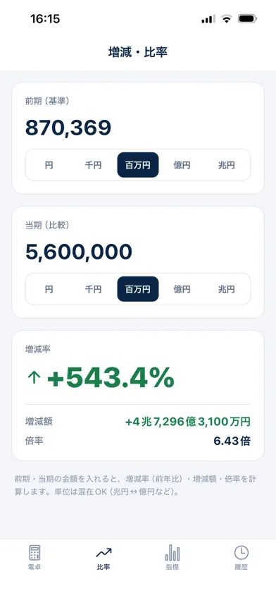 決算電卓 - 百万円・千円をかんたん変換 screenshot 2