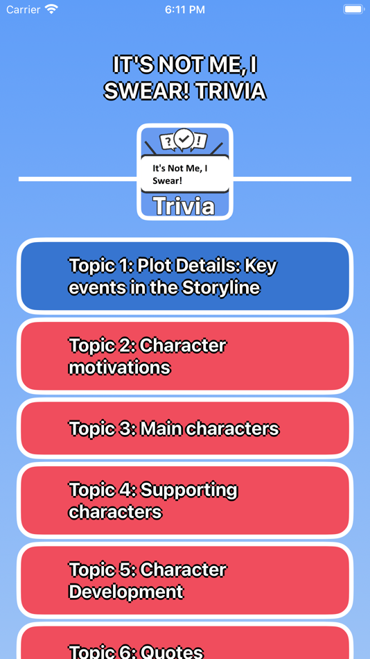 #1. It's Not Me, I Swear! Trivia (iOS) Podle: Martin Tseng