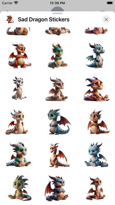 Screenshot #3 pour Sad Dragon Stickers