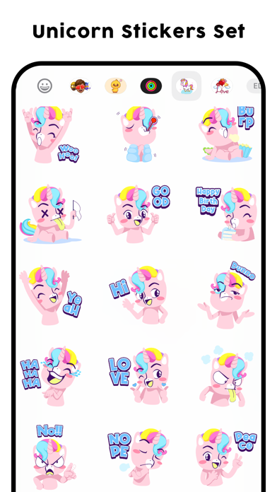 Screenshot #2 pour Unicorn Stickers Set