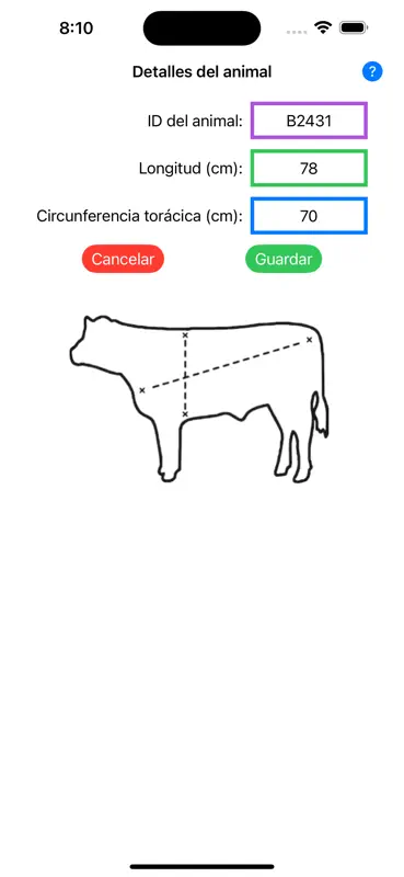 Calculadora de peso de Ganado screenshot 2 of 4