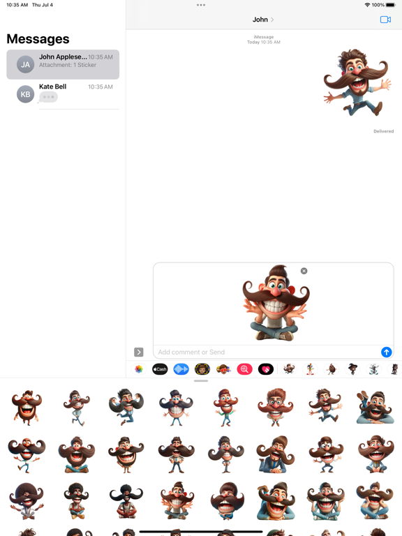 Screenshot #5 pour Happy Moustache Stickers