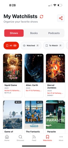 Flock - Watchlist Sharing App screenshot