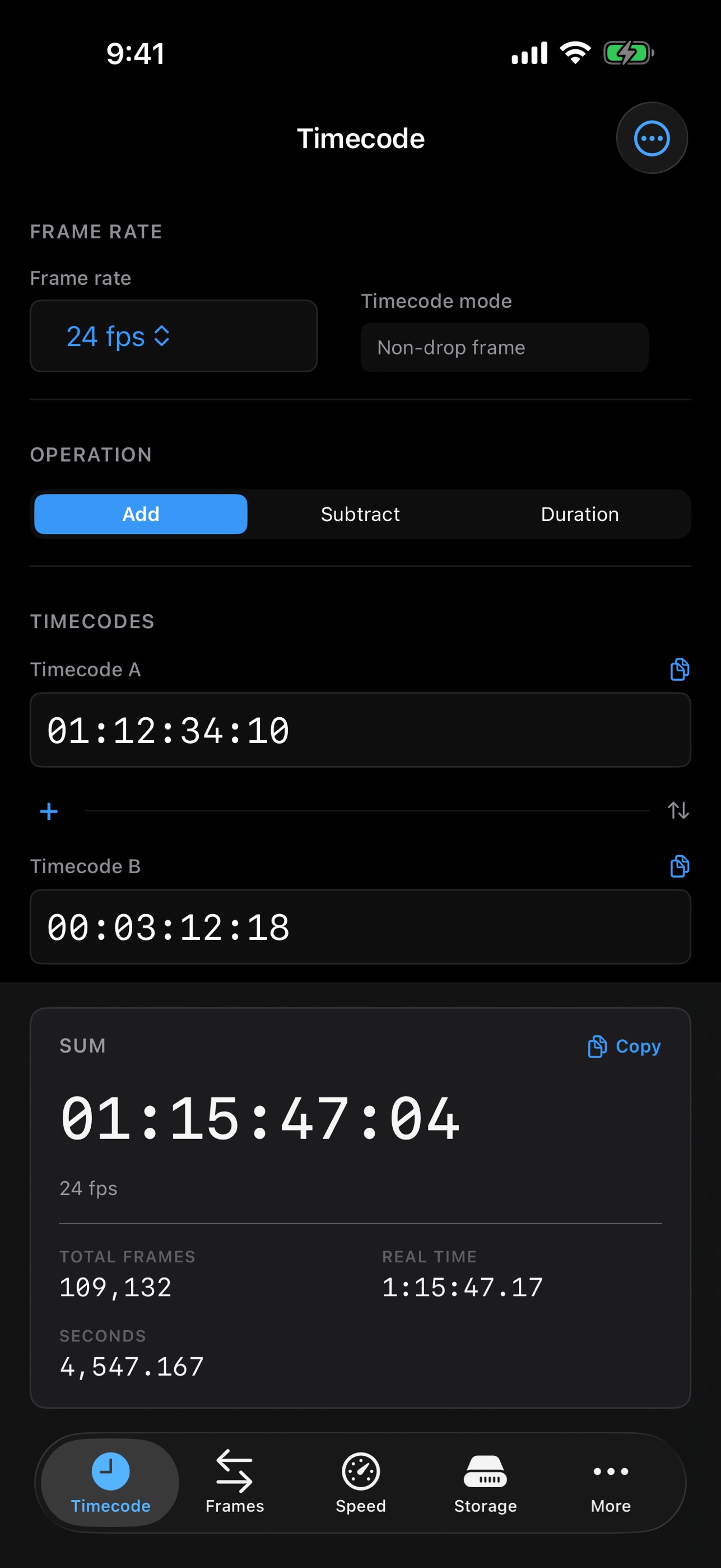 Screenshot 3 of FrameMath: Timecode Tools