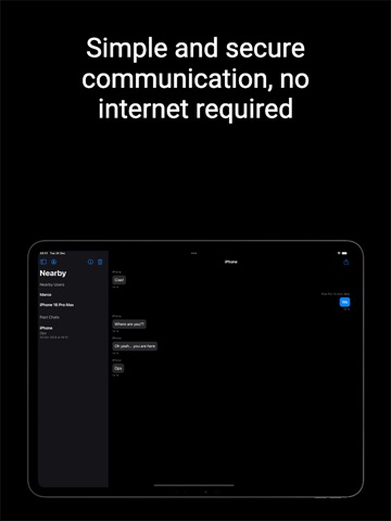 Nearby Bluetooth Chat iPad screenshot
