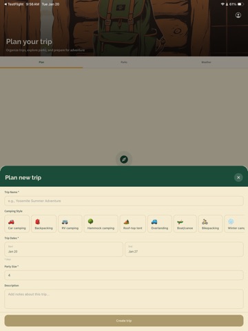 Complete Camping App iPad screenshot