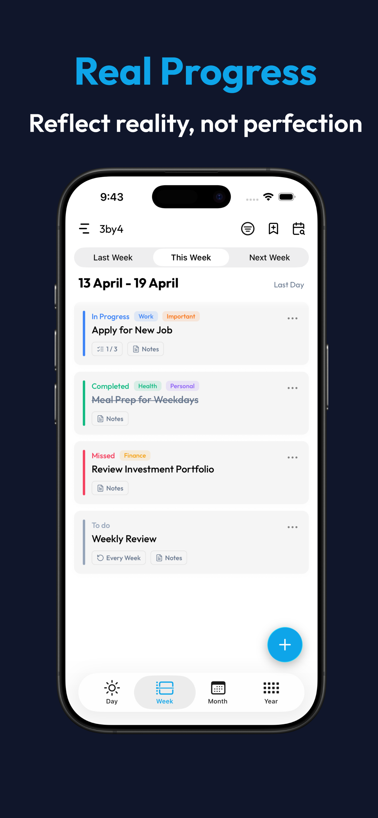 3by4: Task & Goal Planner