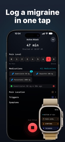 Migraine Tracker : Headache iPhone screenshot
