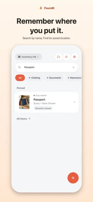 Foundit – Home Inventory screenshot 1