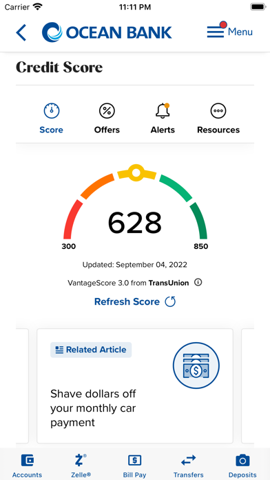 Ocean Bank Mobile Banking Screenshot