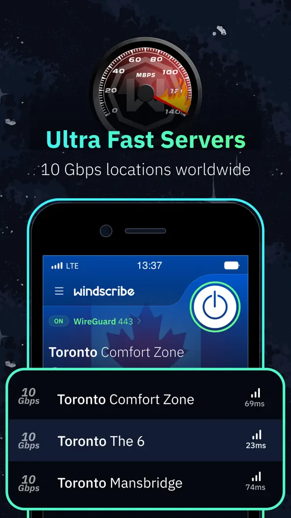 Windscribe VPN iPhone App Screenshot 4 – Produktivität