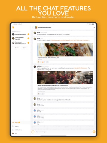 Yip Yap: Chat for Communities iPad screenshot