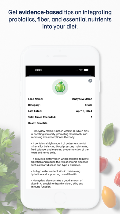 Thrive35: Gut Health Fiber Log Screenshot