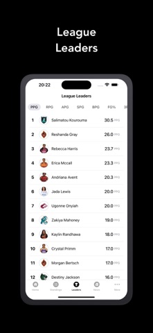 WPBA Stats screenshot