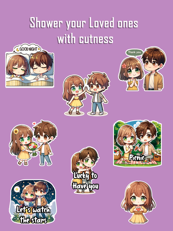 Maria and Adam Couple Stickers