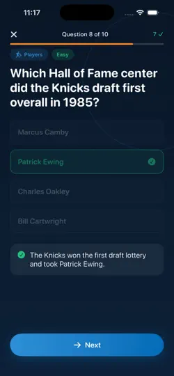 Screenshot von Knicks Trivia auf dem iPhone 4