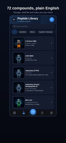 Peptide Wizard: Vial Tracker Screenshot 1 of 8