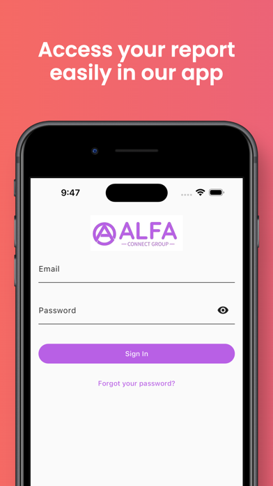 Screenshot 1 of ALFA Connect Group Reporting App