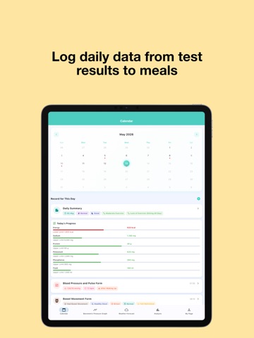 Kidney Care Tracker & Analysis iPad screenshot