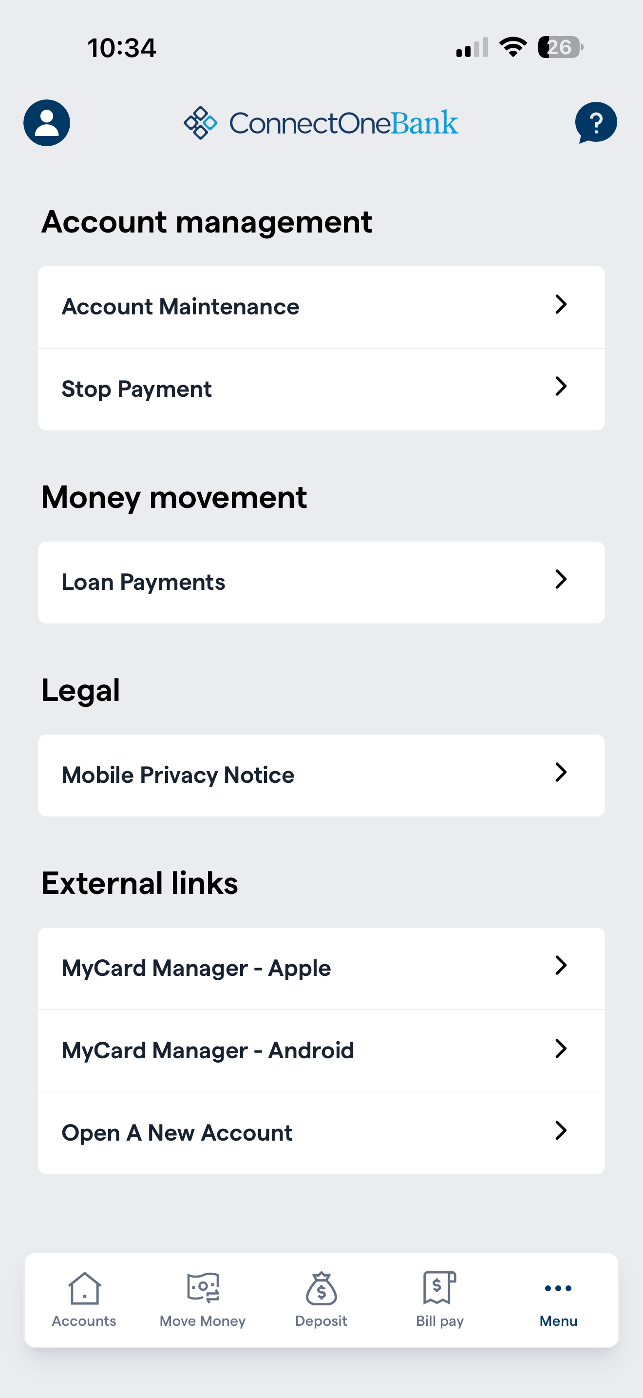 ConnectOne Bank Mobile