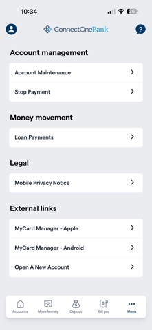 ConnectOne Bank Mobile Screenshot 4 of 5