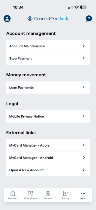 ConnectOne Bank Mobile Screenshot 4 of 5