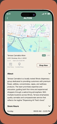 Terrace Cannabis mobile app iPhone screenshot