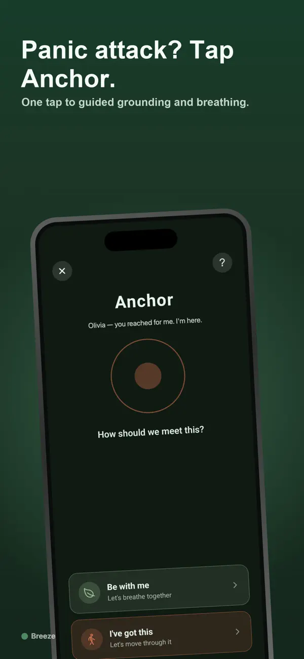 Screenshot #1 pour Breeze: Panic Attack & Anxiety