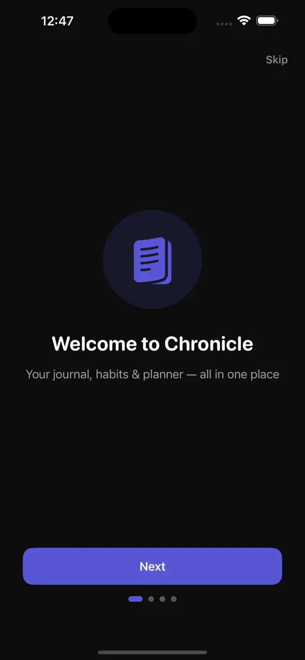 #1. Chronicle: Daily Journal (iOS) By: Abhinav Mathur