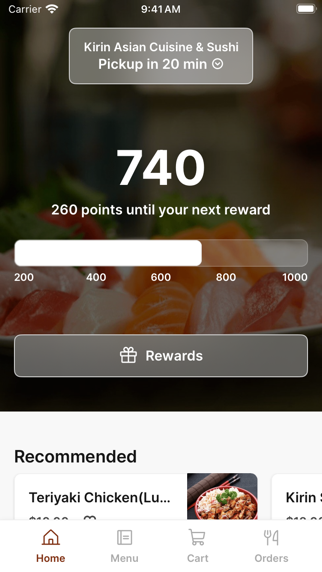 Kirin Asian and Sushi Cuisine iPhone screenshot 1 - Food & Drink app