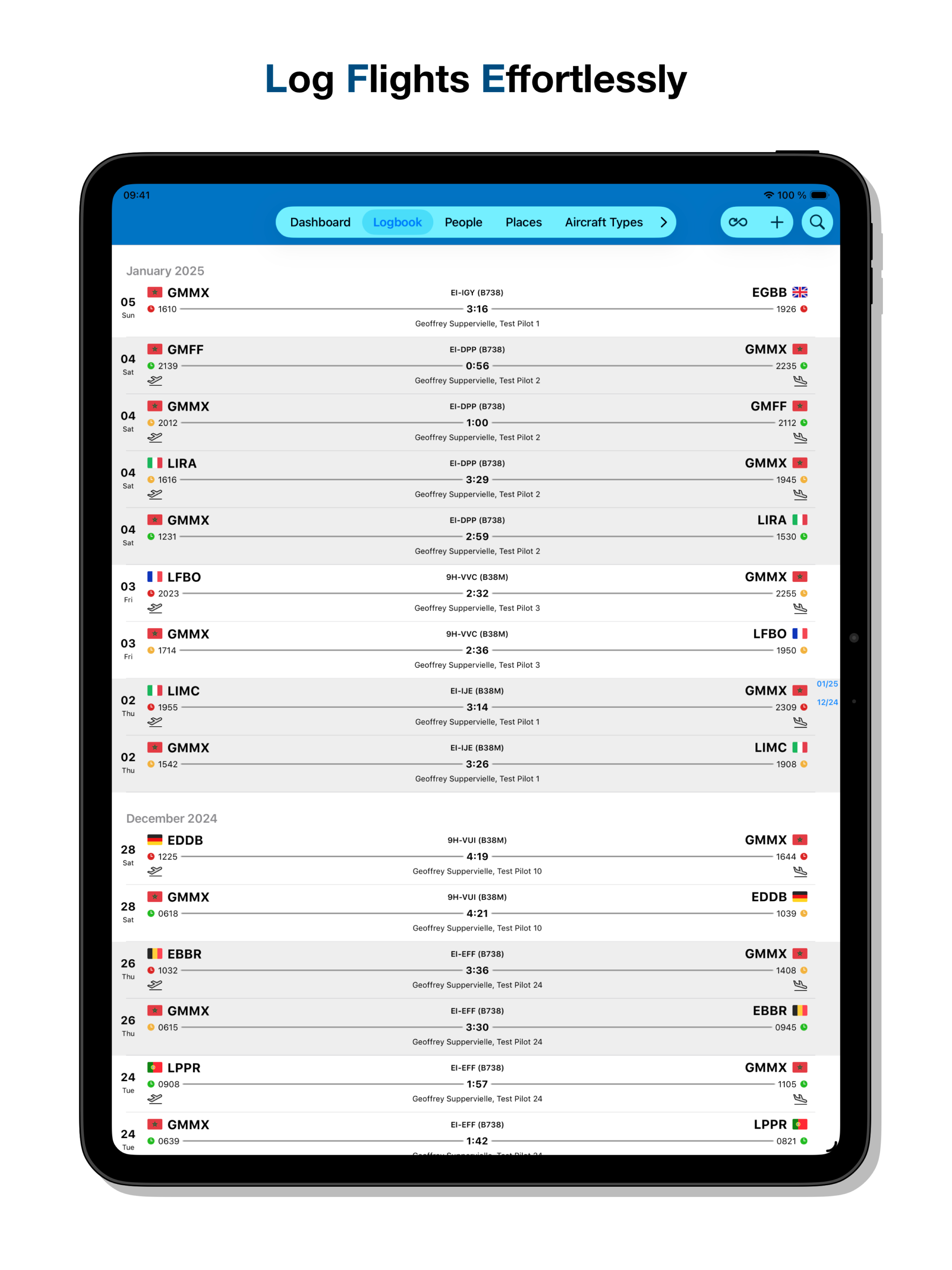 Infinite Pilot Logbook