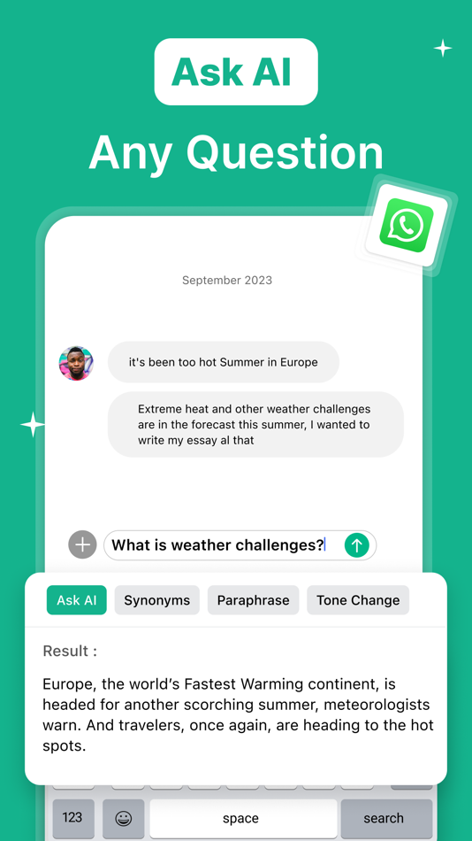 #3. AI Keyboard: TypeAI & Chatbot (iOS) 由: Unikwork Systems LLP