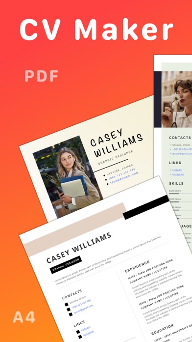 Screenshot #1 pour CV Designer – Mon CV Parfait