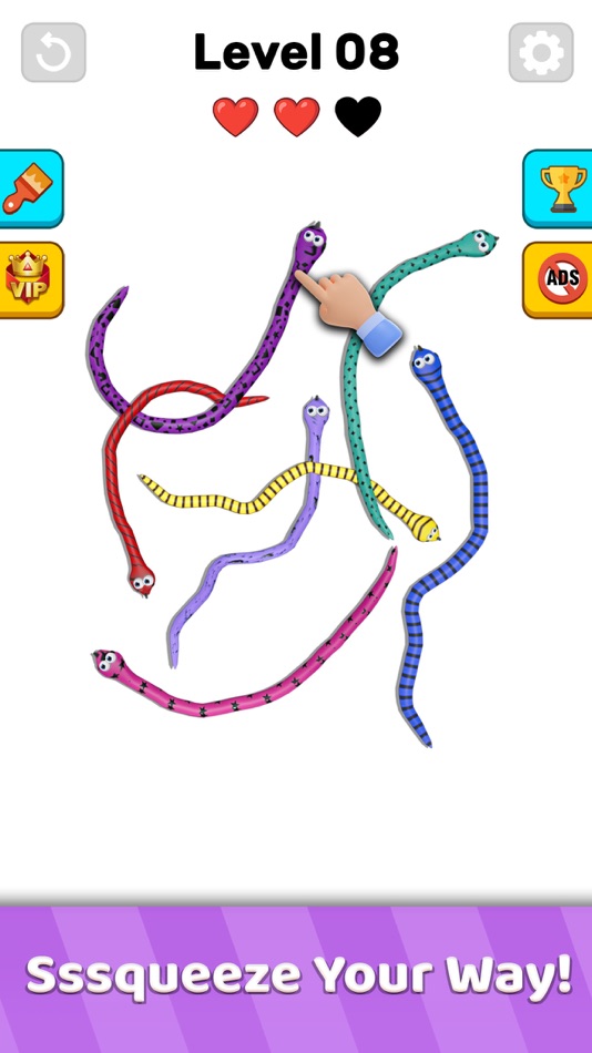 #3. Twisted Snakes: Sorting Game (iOS) By: Trendy Buy