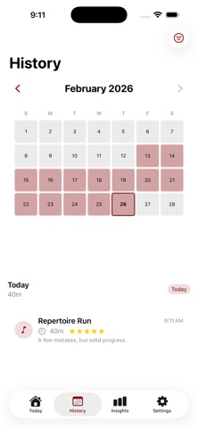 Cello Practice Log のスクリーンショット