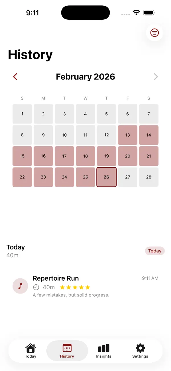 Screenshot #2 pour Cello Practice Log