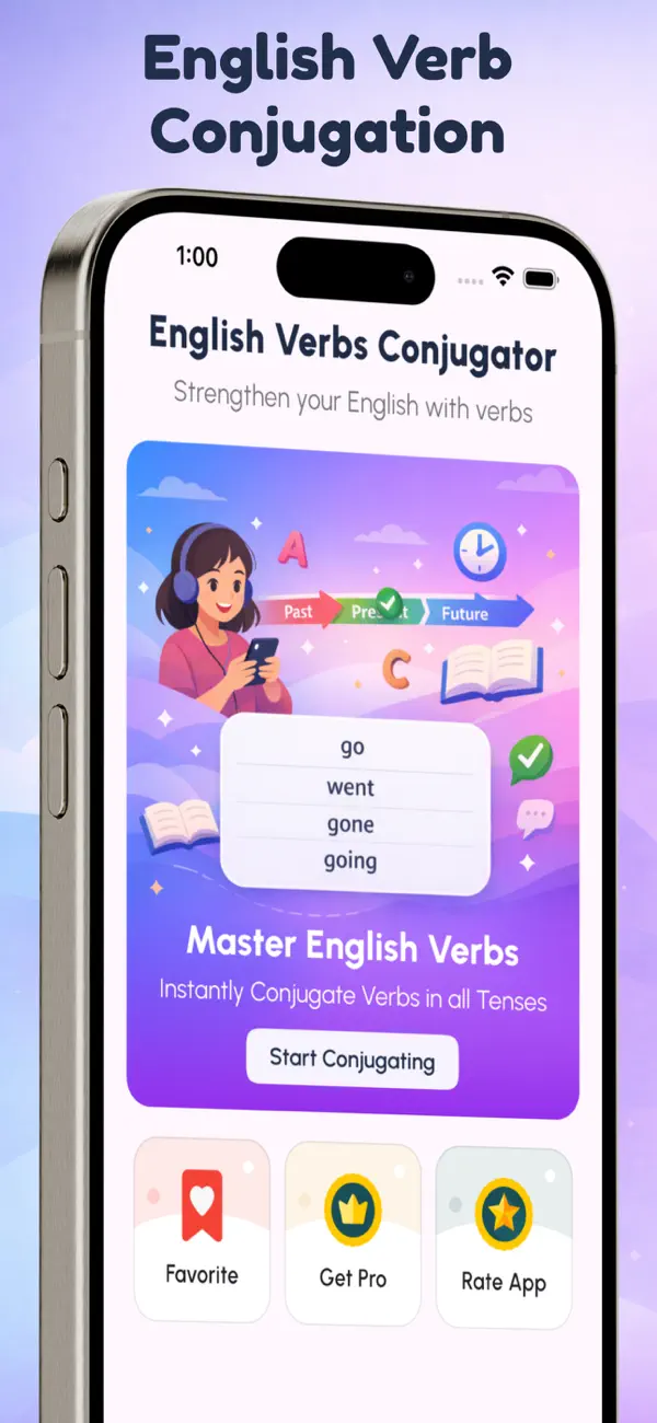Screenshot #1 pour English Verbs Conjugation