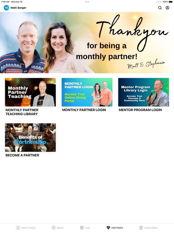 Matt Sorger iPad screenshot 4 - Lifestyle app