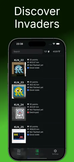 Capture d'écran de Trackinvaders sur iPhone 2