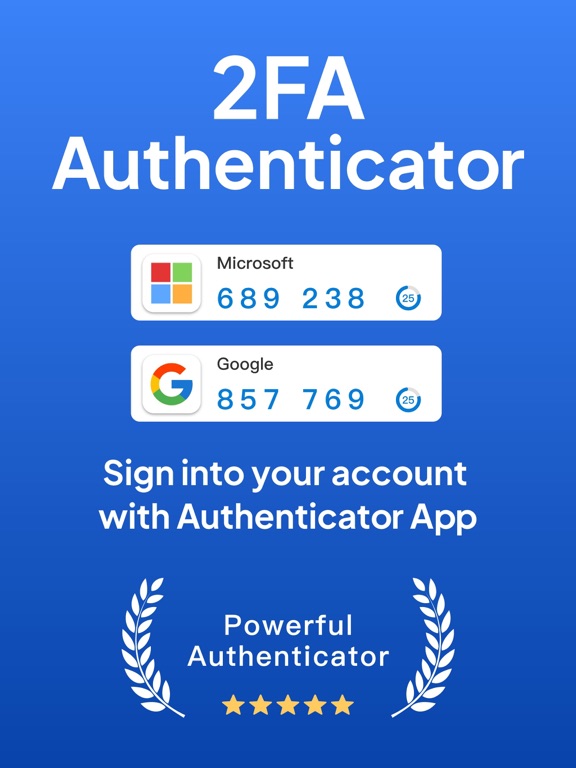 Authenticator App: 2FA, MFA iPad screenshot 1 - Productivity app