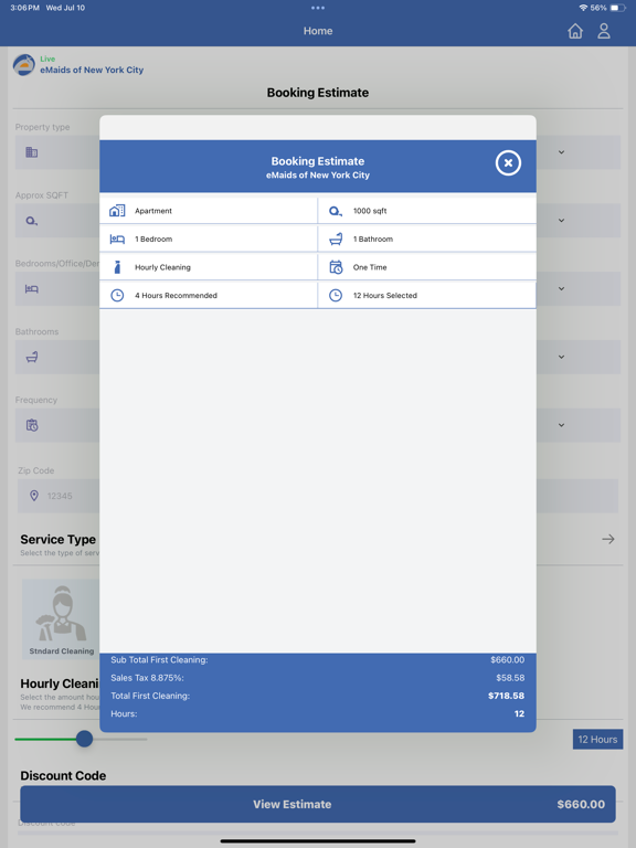 eMaids Mobile Calculator iPad screenshot