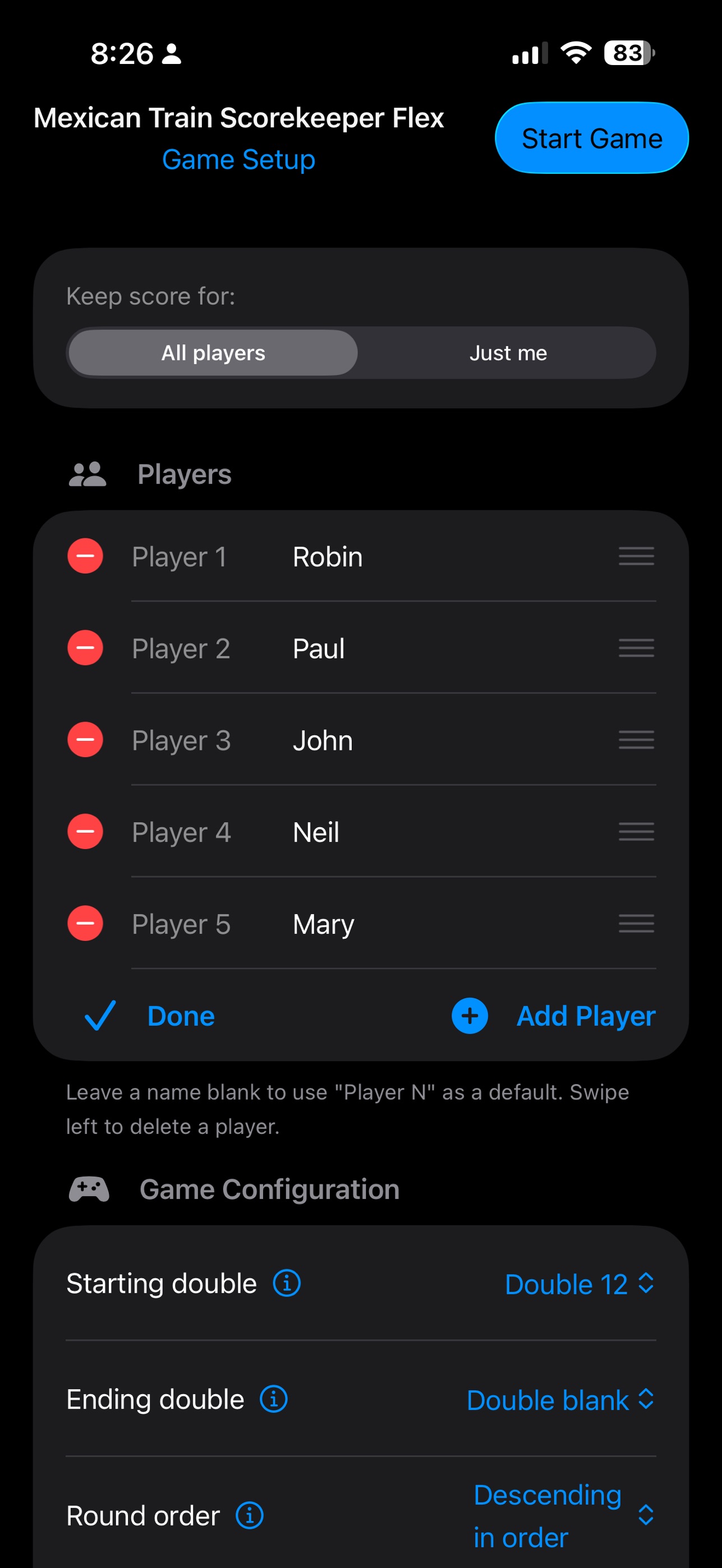 Screenshot 1 of Mexican Train Scorekeeper Flex