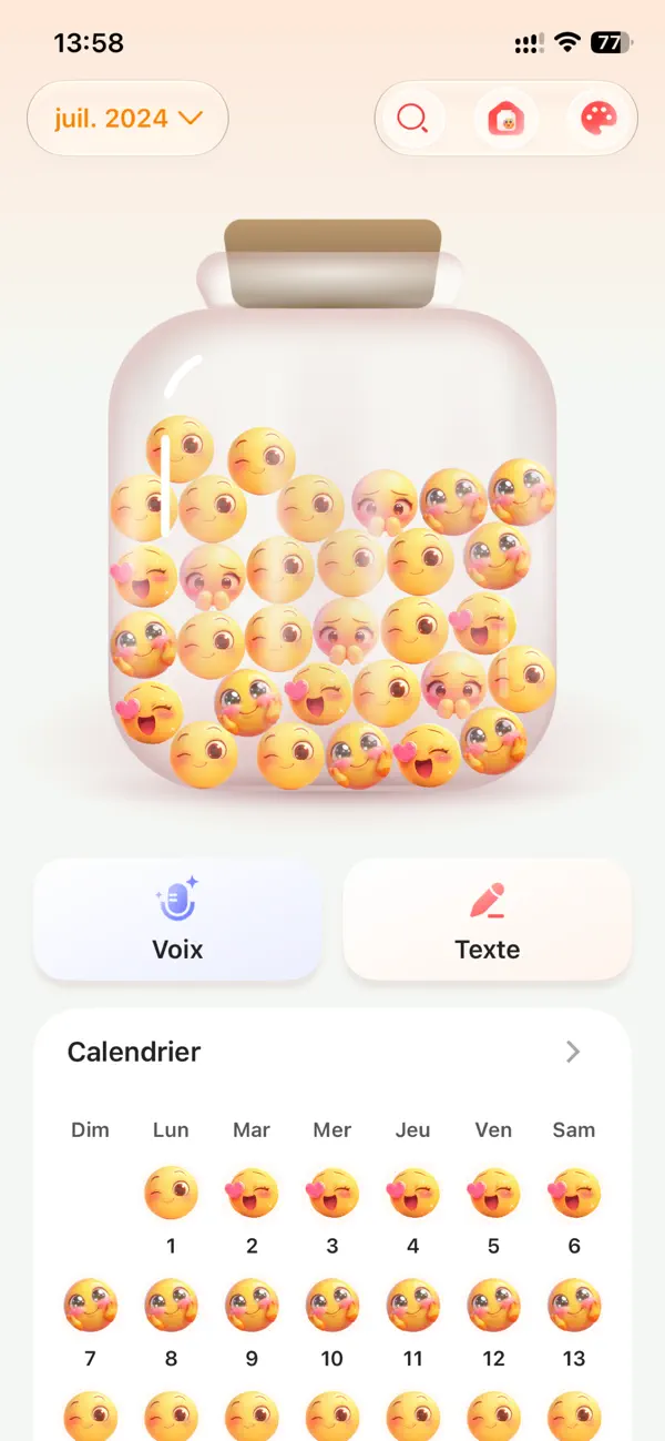 Screenshot #1 pour Mood Jar -  Suivi de l'humeur