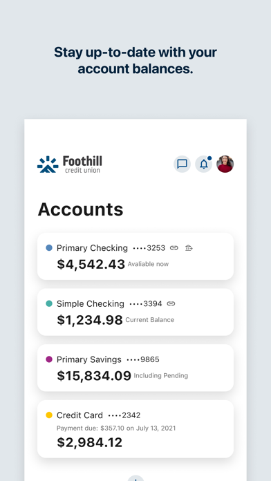 Foothill Credit Union iPhone screenshot 2 - Finance app