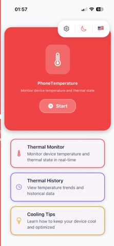 Phone Temperature iPhone screenshot
