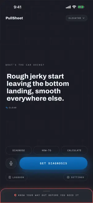 PullSheet Elevator Diagnostics screenshot 1